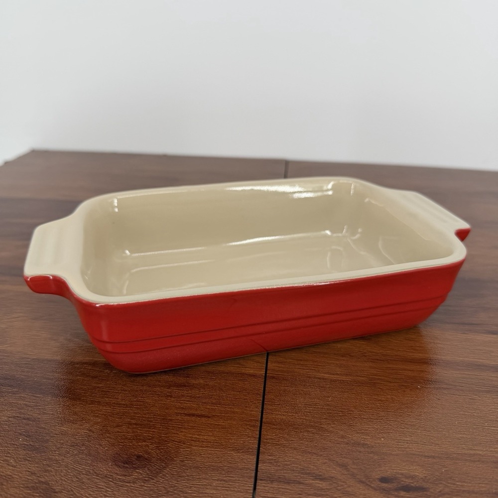 LE CREUSET 17-21 Stoneware Rectangular Baking Dish Red 5x7" NEW